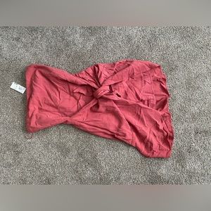 Rustic red strapless mini